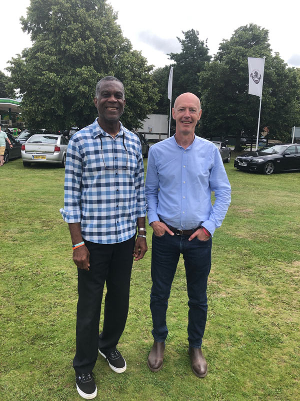 Michael Holding & Stephen Wallis at Newmarket Cricket Club

Michael featured in Episodes 73 & 75 of "The Paddock and The Pavilion"